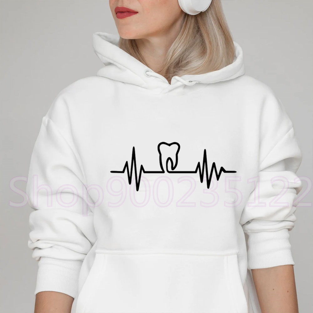 Winter Clothing Drawing - Heatbeat 그래픽 치아 만화 후드티, 카와이