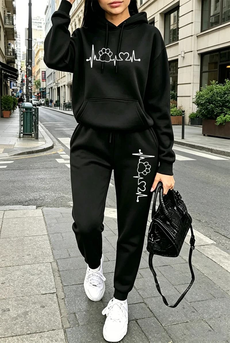 Winter Clothing For Women - 2026 여성 트레이닝복 프린팅 캐주얼 후드티