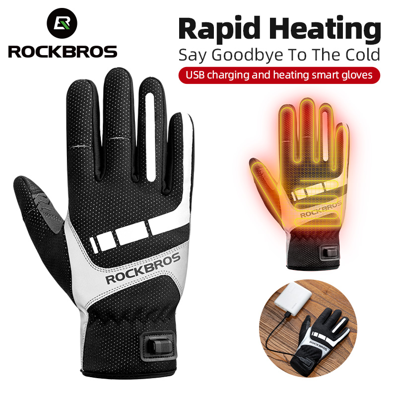 Heated Gloves Electric - ROCKBROS 가열 겨울 장갑 사이클링 장갑