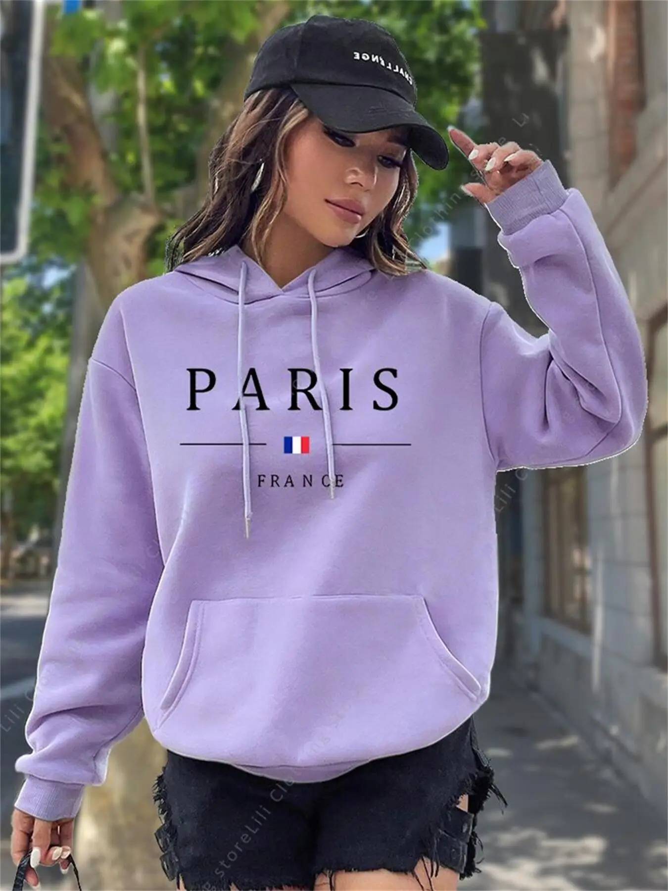 PARIS 그래픽 레터 후드티 여성용 후드 스웨트셔츠  - Winter Clothing Drawing 리뷰 및 가격